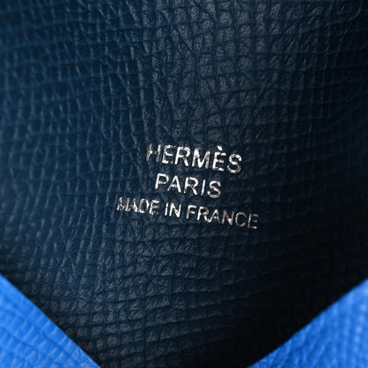 Hermes Epsom Verso Calvi Card Case Bleu Hydra Deep Blue 6 of 7