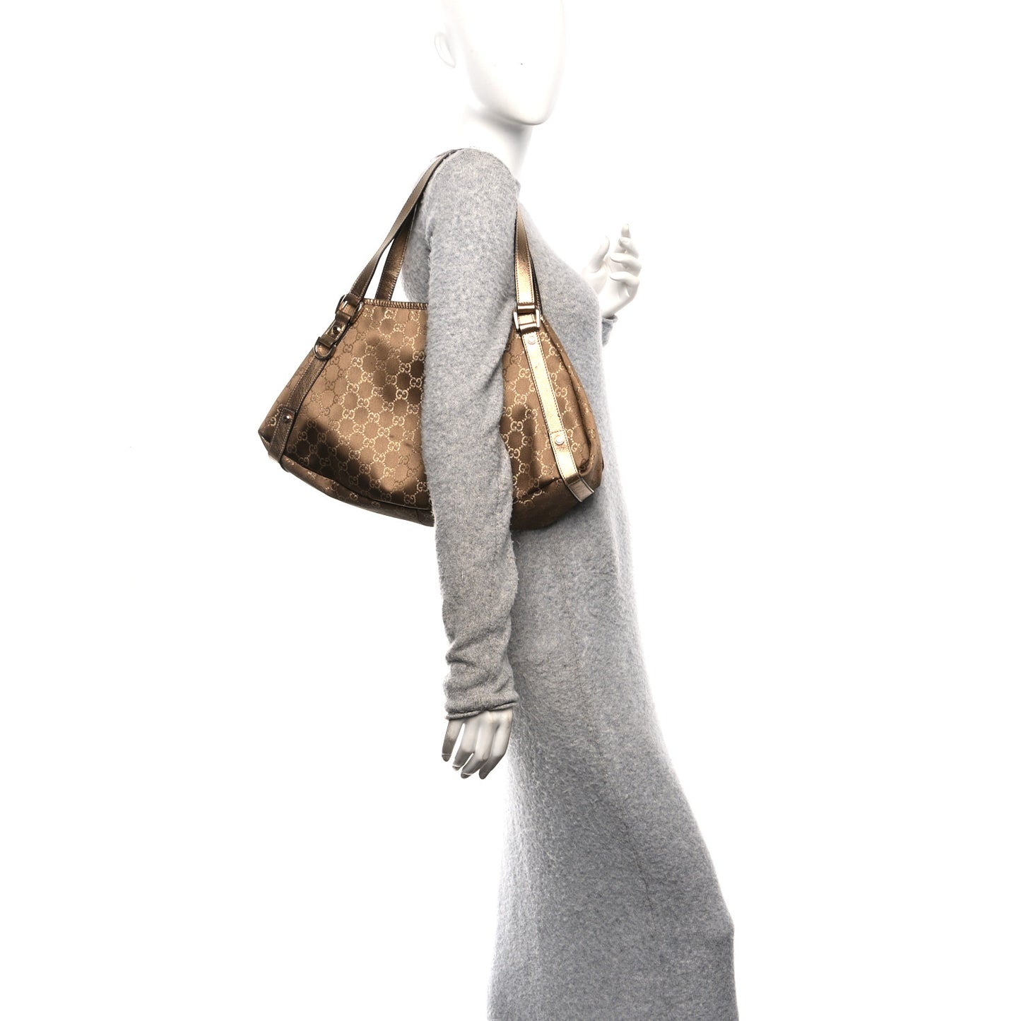 Satin Monogram Medium Abbey Shoulder Bag Bronze