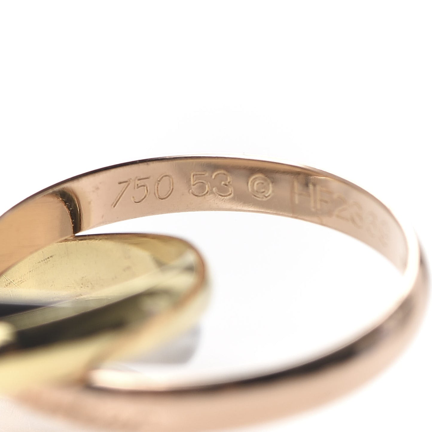 18K Pink Yellow White Gold Small Trinity Ring 53 6.25
