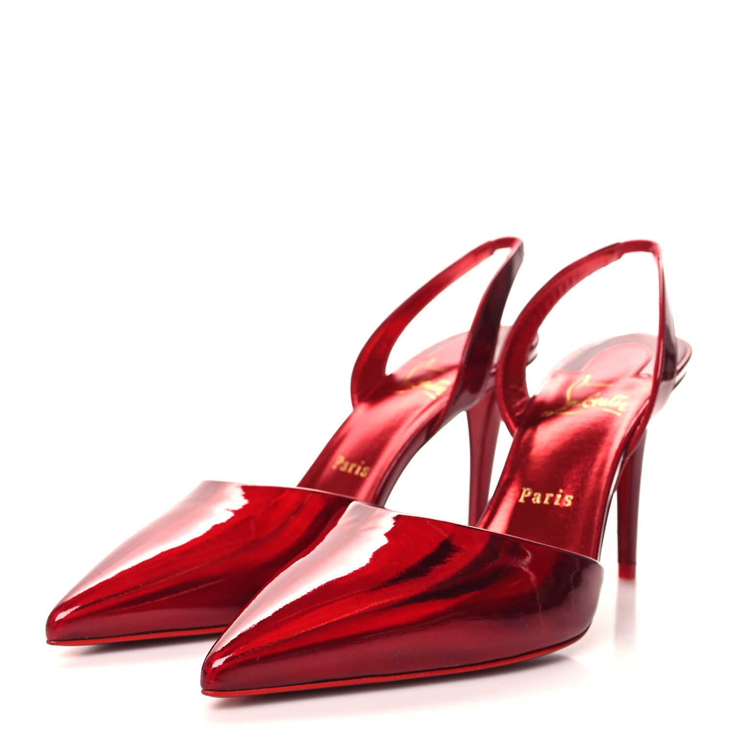 Christian Louboutin Patent Psychic Astrid Sling 85 Pumps 38 Loubi 3 of 8