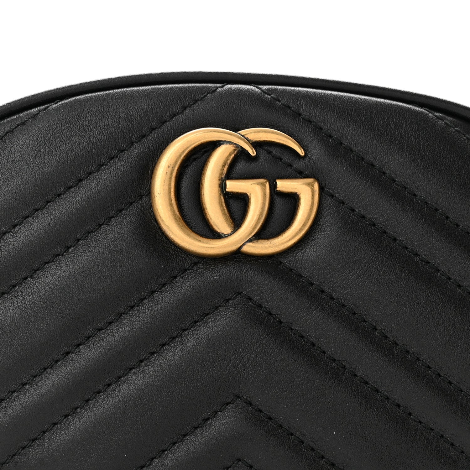 Gucci Calfskin Matelasse GG Marmont Belt Bag 85 34 Black 9 of 11
