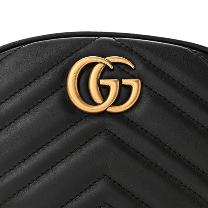 Gucci Calfskin Matelasse GG Marmont Belt Bag 85 34 Black 9 of 11