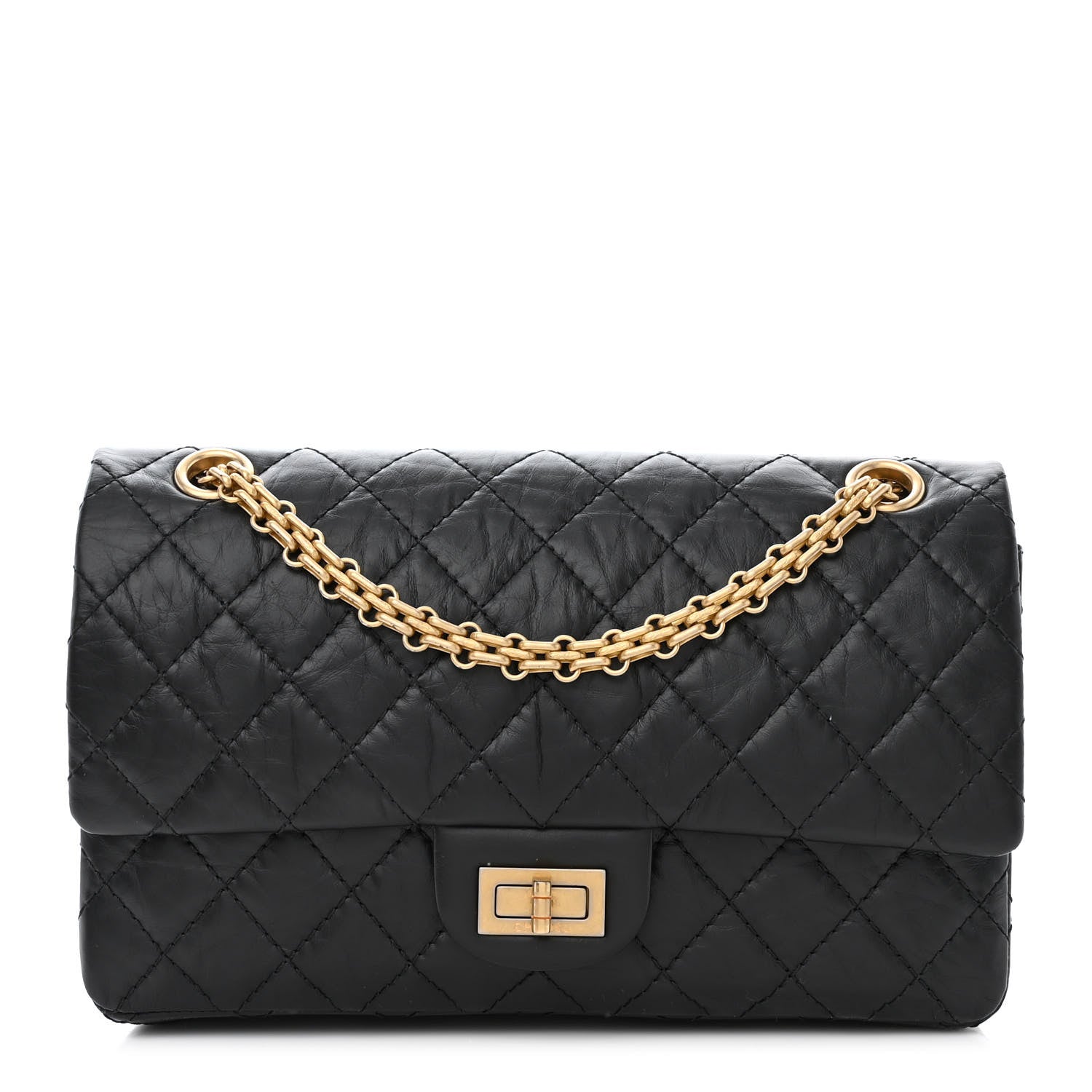 Chanel Aged Calfskin Quilted 2.55 Reissue 225 Flap Black 1 of 12