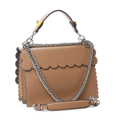 Fendi Vitello Liberty Scalloped Studded Kan I Shoulder Bag Sand 3 of 10