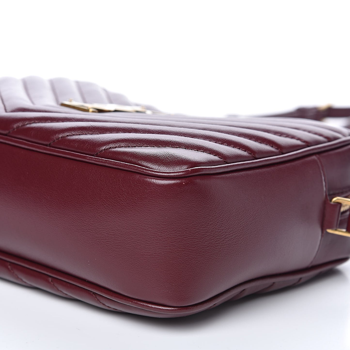 Calfskin Matelasse Monogram Lou Camera Bag Dark Legion Red