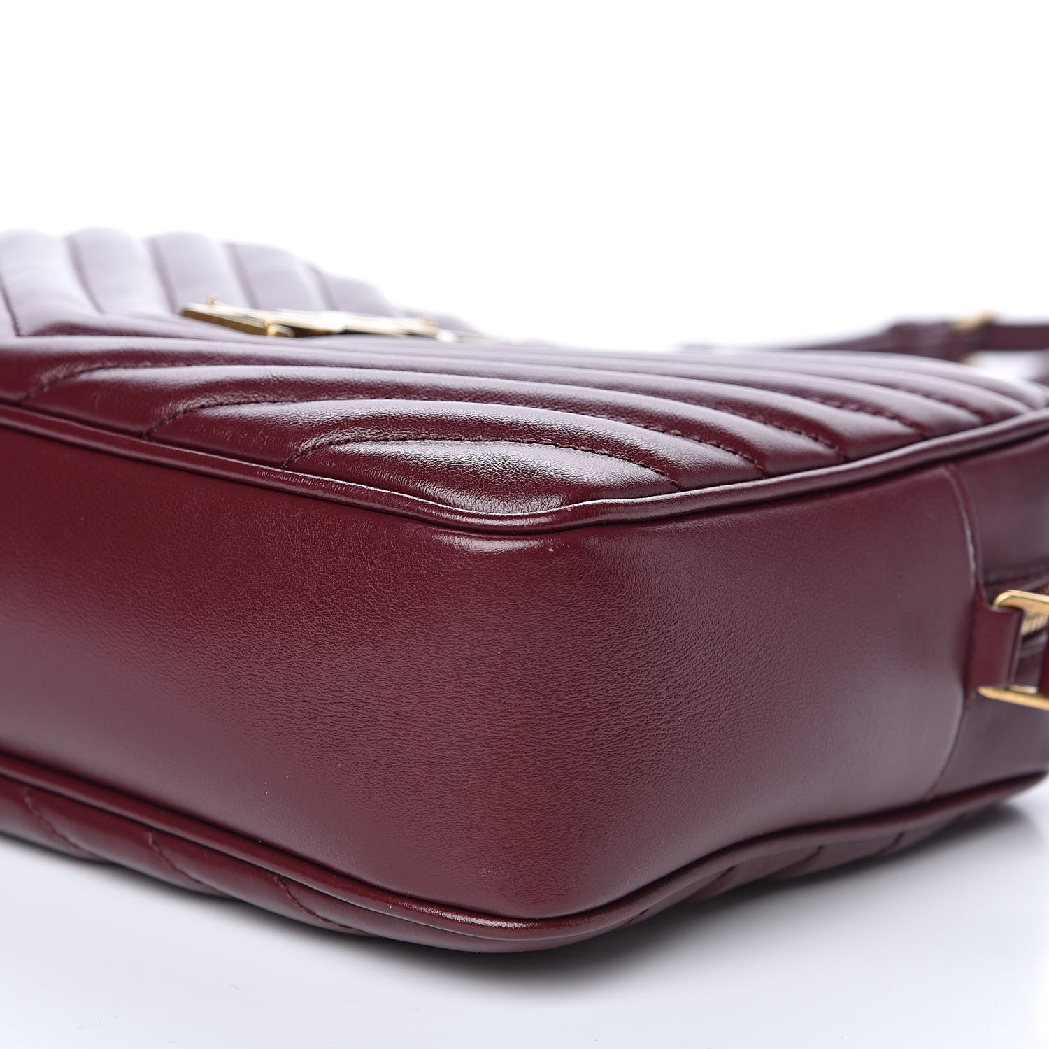 Saint Laurent Calfskin Matelasse Monogram Lou Camera Bag Dark Legion Red 9 of 12