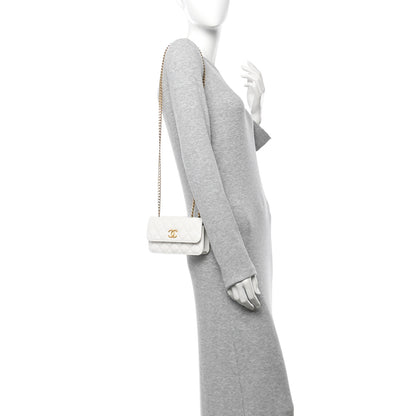 Chanel Lambskin Quilted Pillow Crush Flap Phone Holder With Chain White 2 of 13