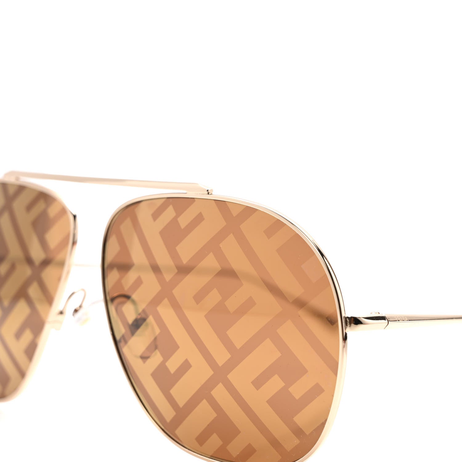 Fendi Metal Fendi Forever Aviator Sunglasses FF0407/G/S Gold 7 of 8