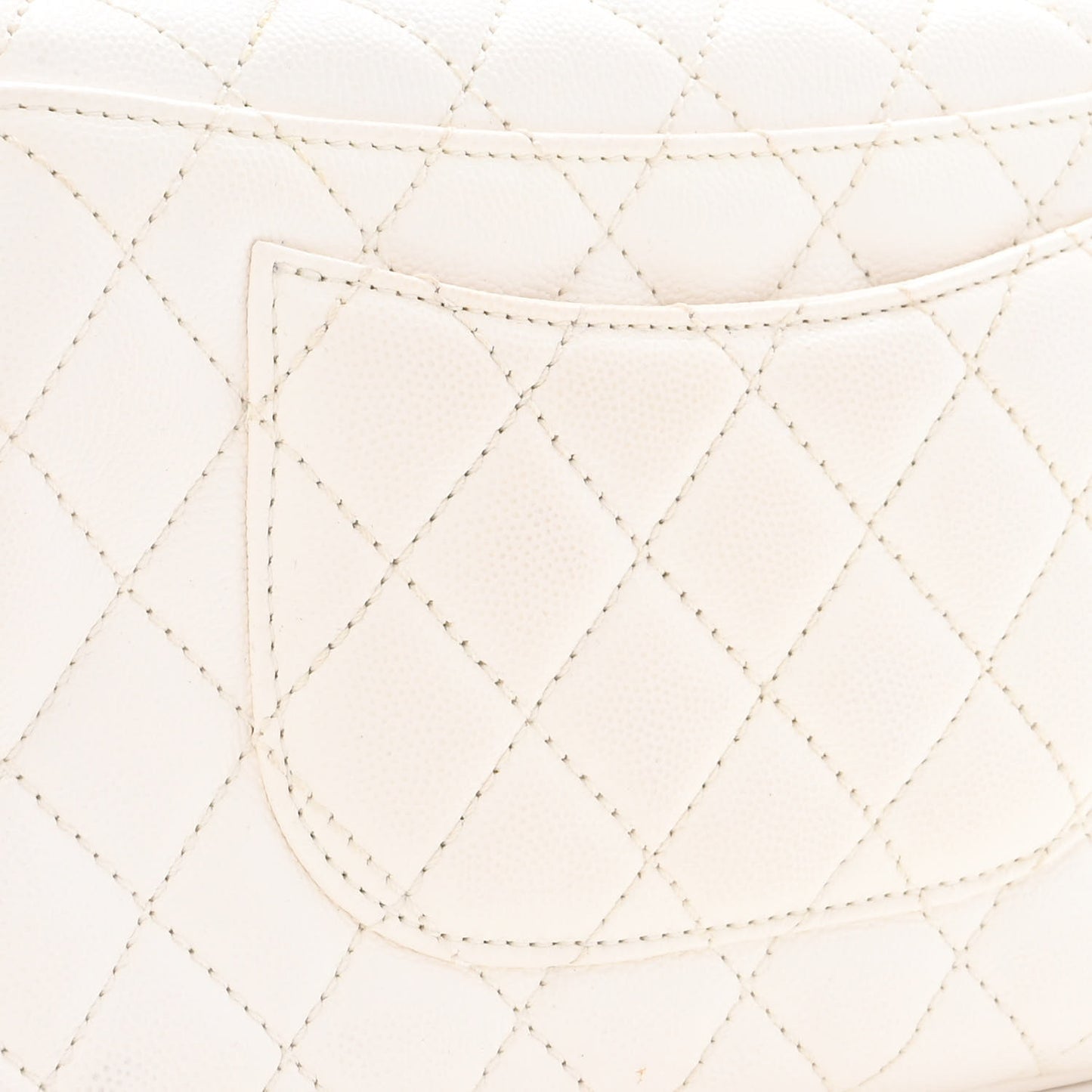 Caviar Quilted Mini Coco Handle Flap White
