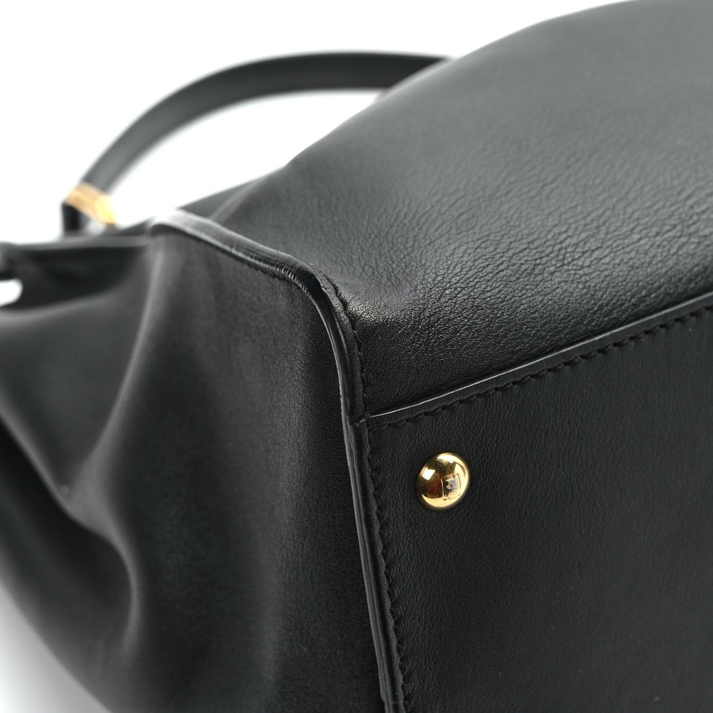 Vitello Seta Shiny Nappa Large Peekaboo Iconic Satchel Black