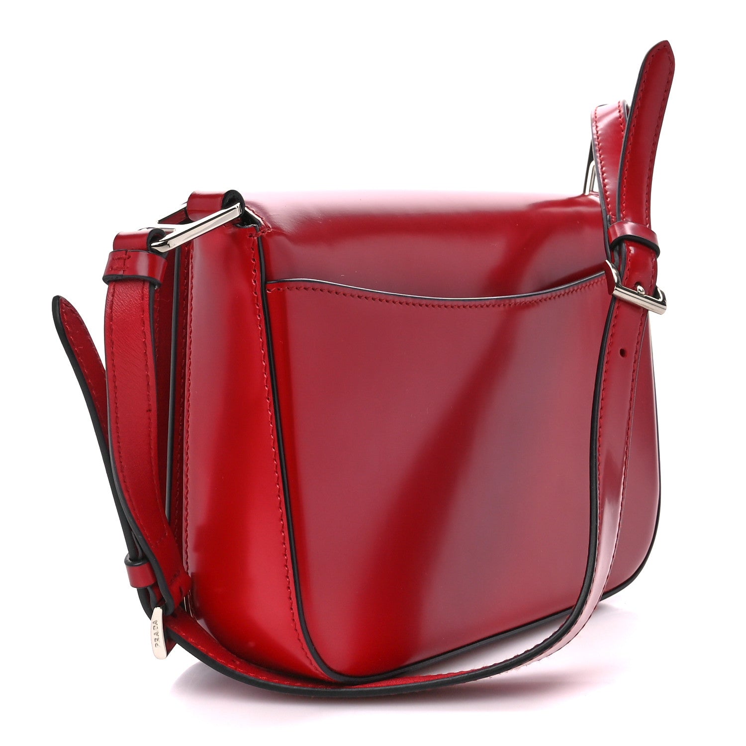 Prada Spazzolato Shoulder Bag Scarlatto 3 of 11
