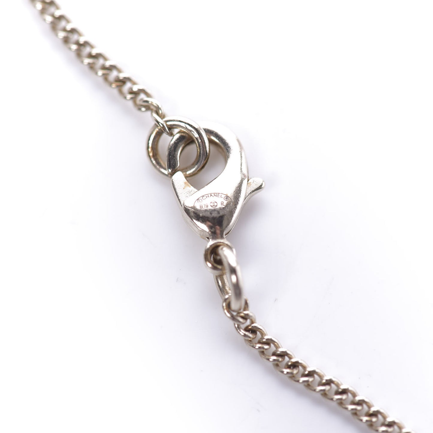 Lambskin CC Chain Necklace Gold Black
