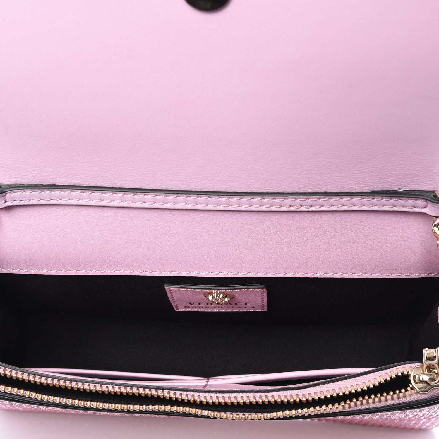 Versace Vitello Crystal Palazzo Evening Bag Pink 4 of 9