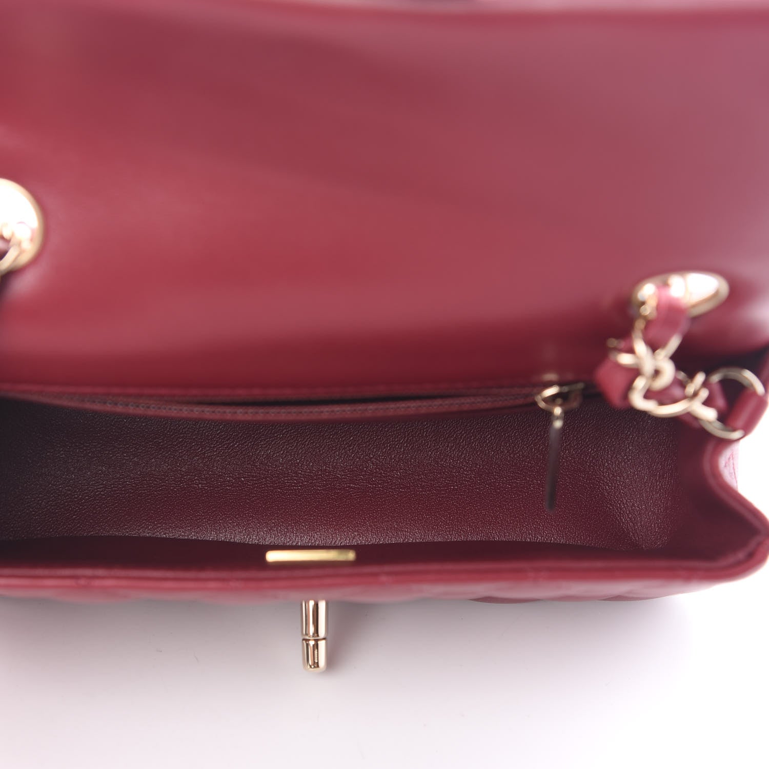 Chanel Lambskin Quilted Mini Rectangular Flap Burgundy 4 of 8