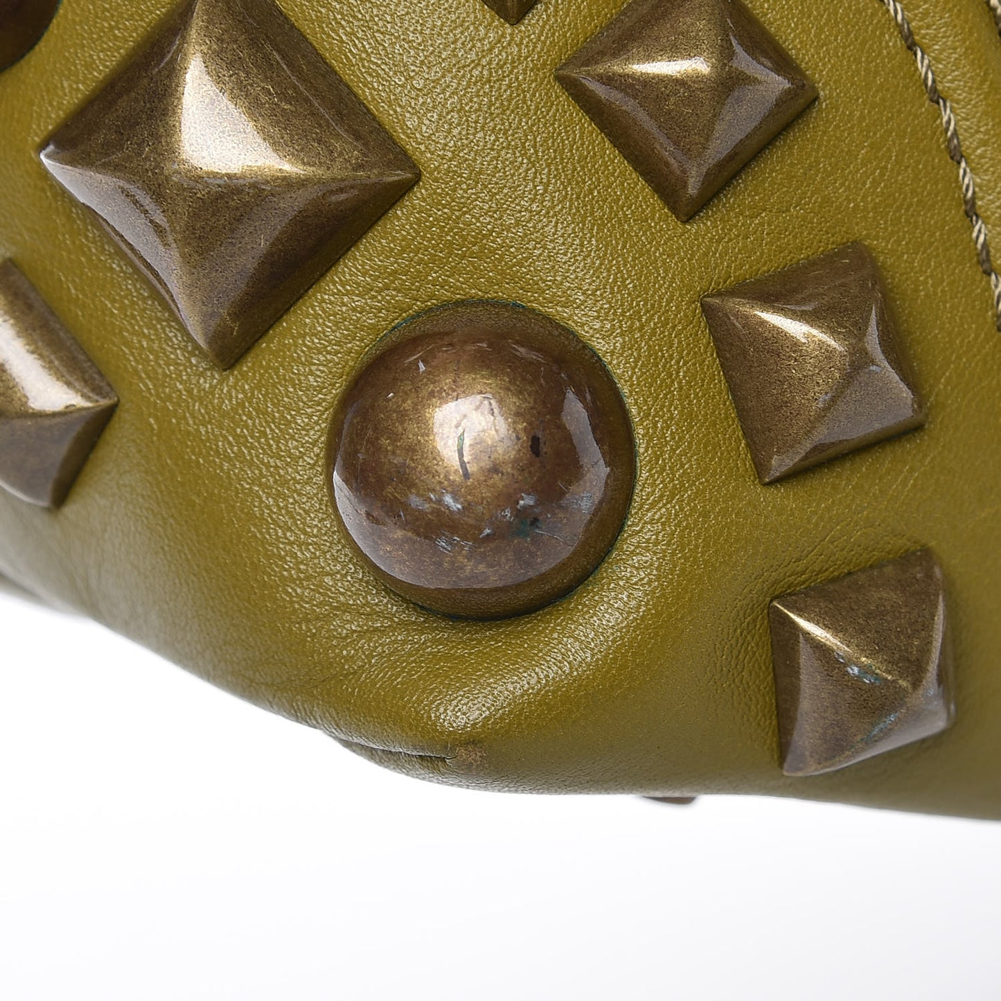 Nova Check Mega Stud Nickie Tote Green