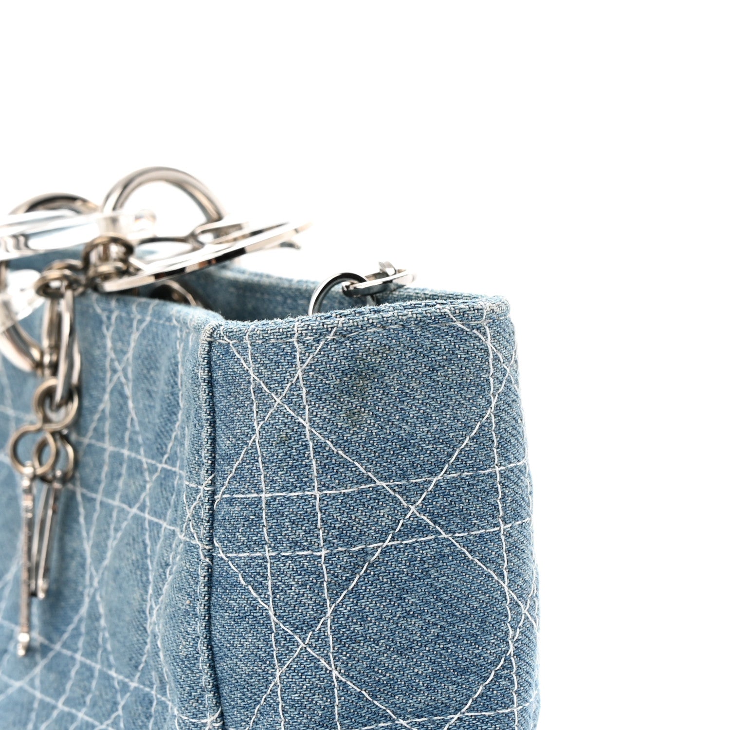 Christian Dior Denim Cannage Large Lady Dior Light Blue 11 of 12