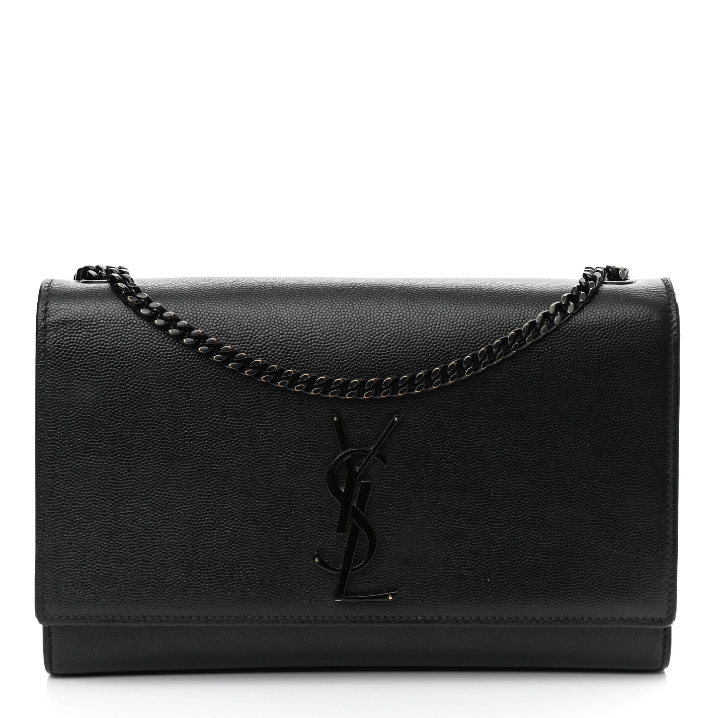 Grain De Poudre Medium Classic Monogram Kate Satchel Black