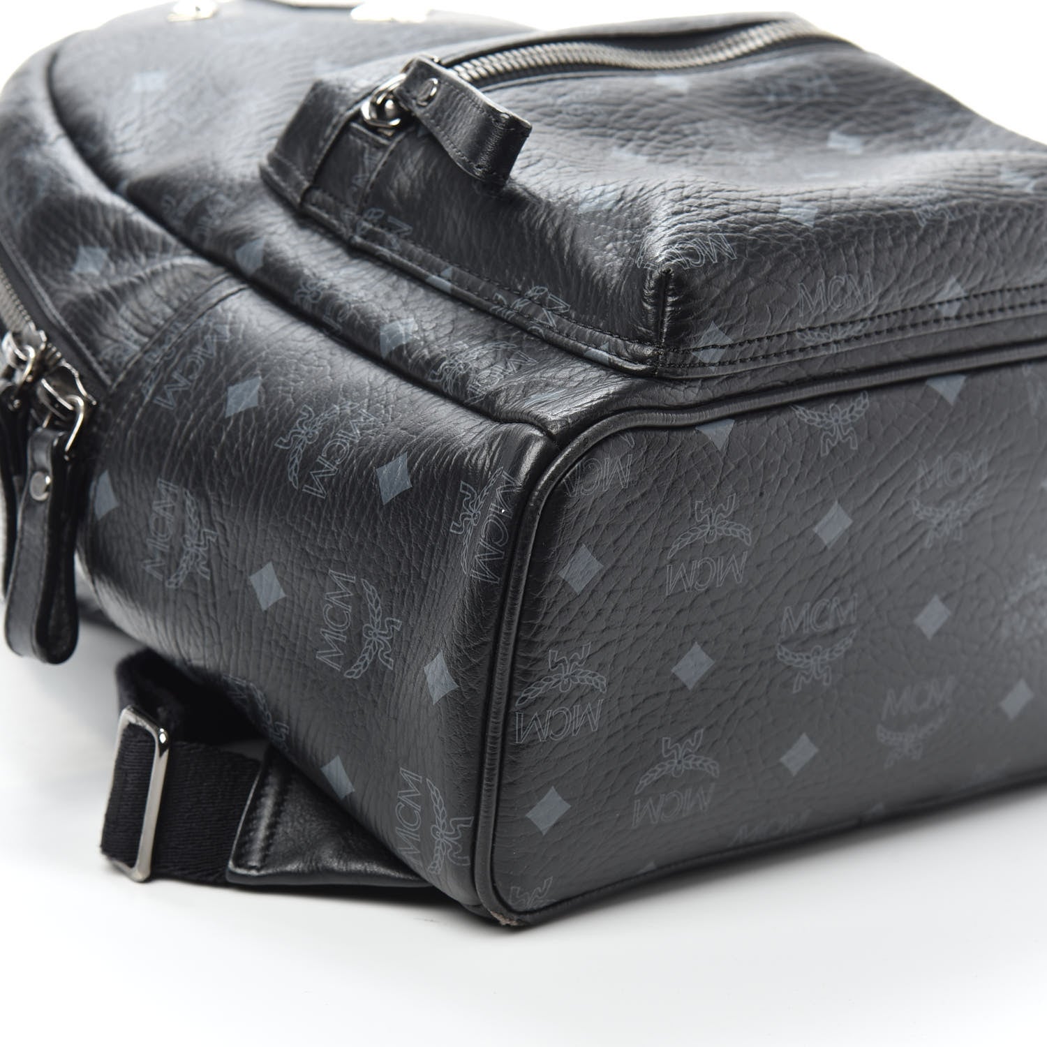 MCM Visetos Studded Small Dual Stark Backpack Black 8 of 9