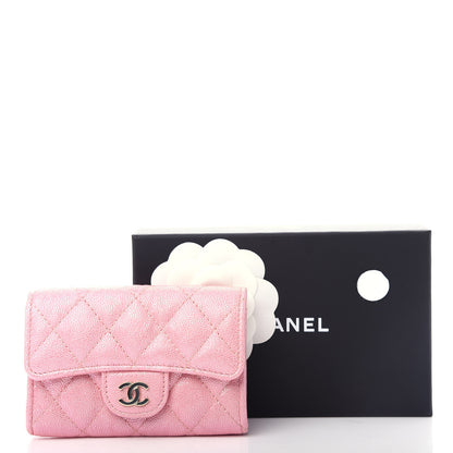 Chanel Iridescent Caviar Quilted Flap Card Holder Rose Pink 9 of 9