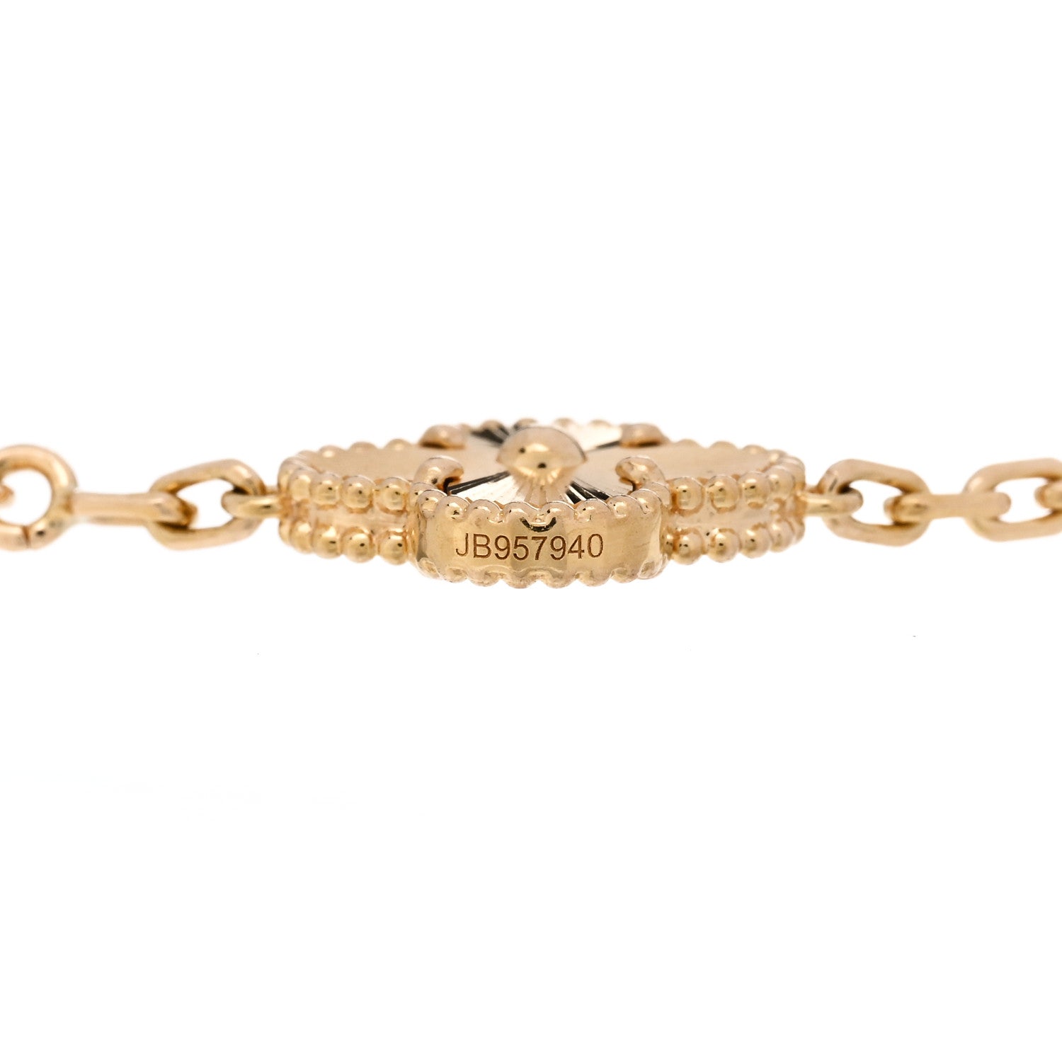Van Cleef & Arpels 18K Yellow Gold 5 Motifs Guilloche Vintage Alhambra Bracelet 4 of 5