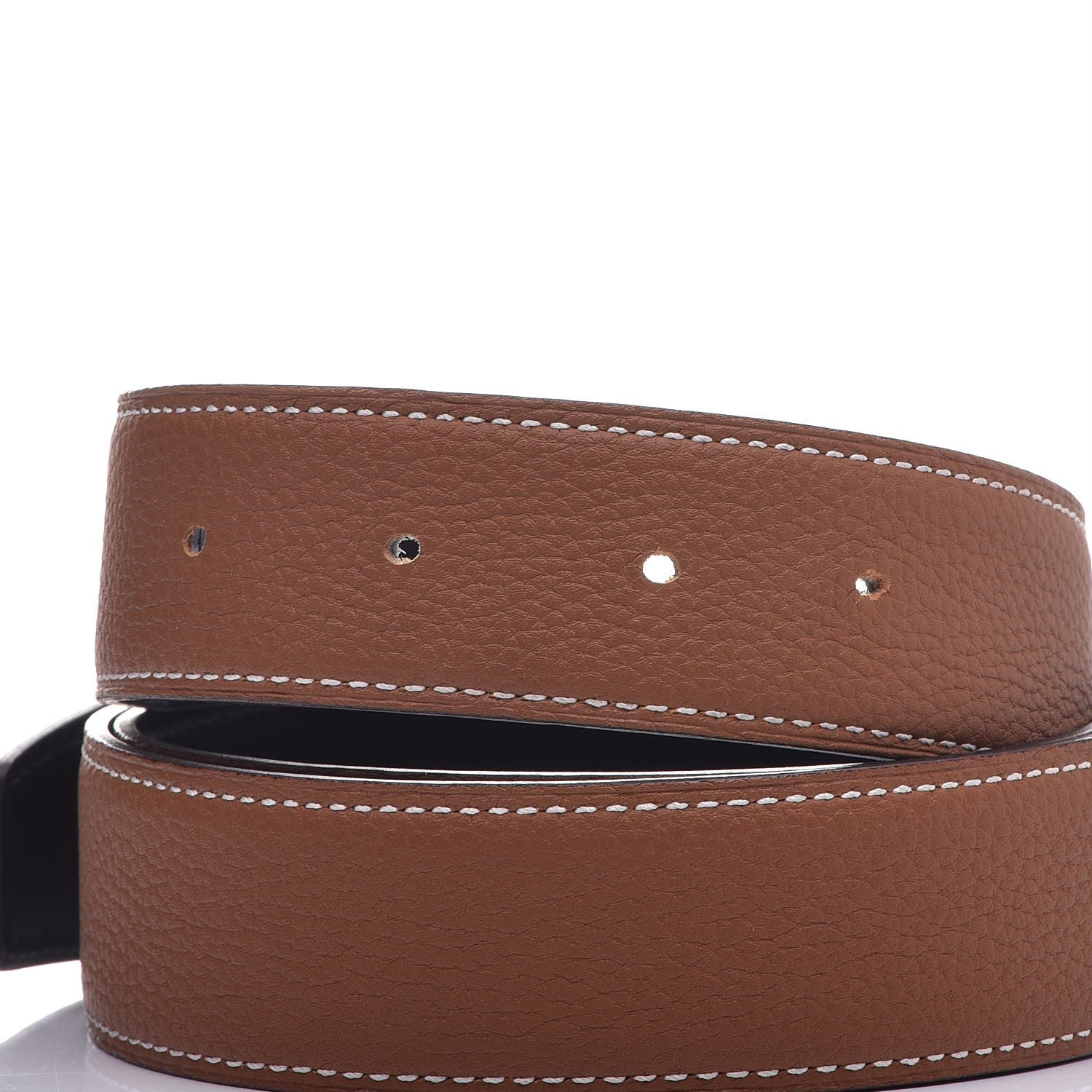 Hermes Chamonix Togo 32mm Belt Strap 85 Black Gold 3 of 7