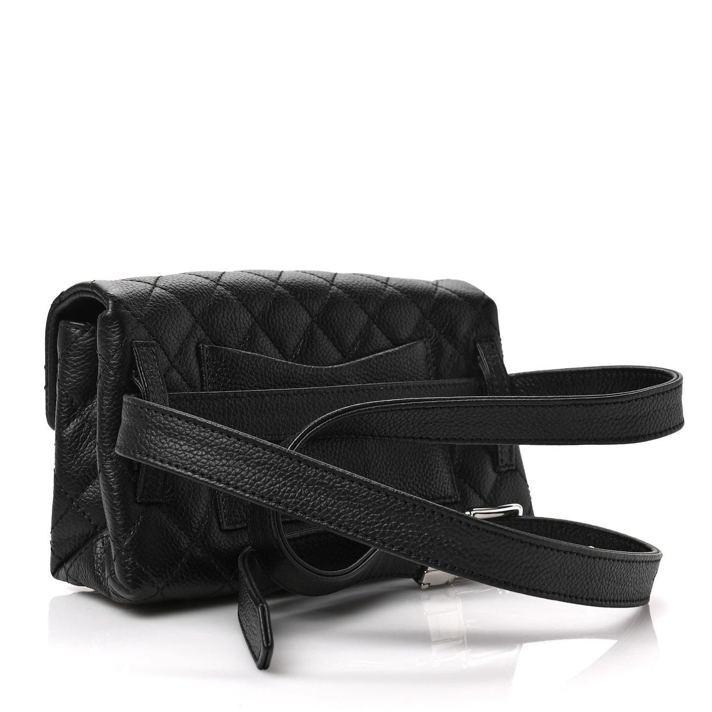 Grained Calfskin Quilted 2.55 Reissue Flap Belt Bag Clutch Black