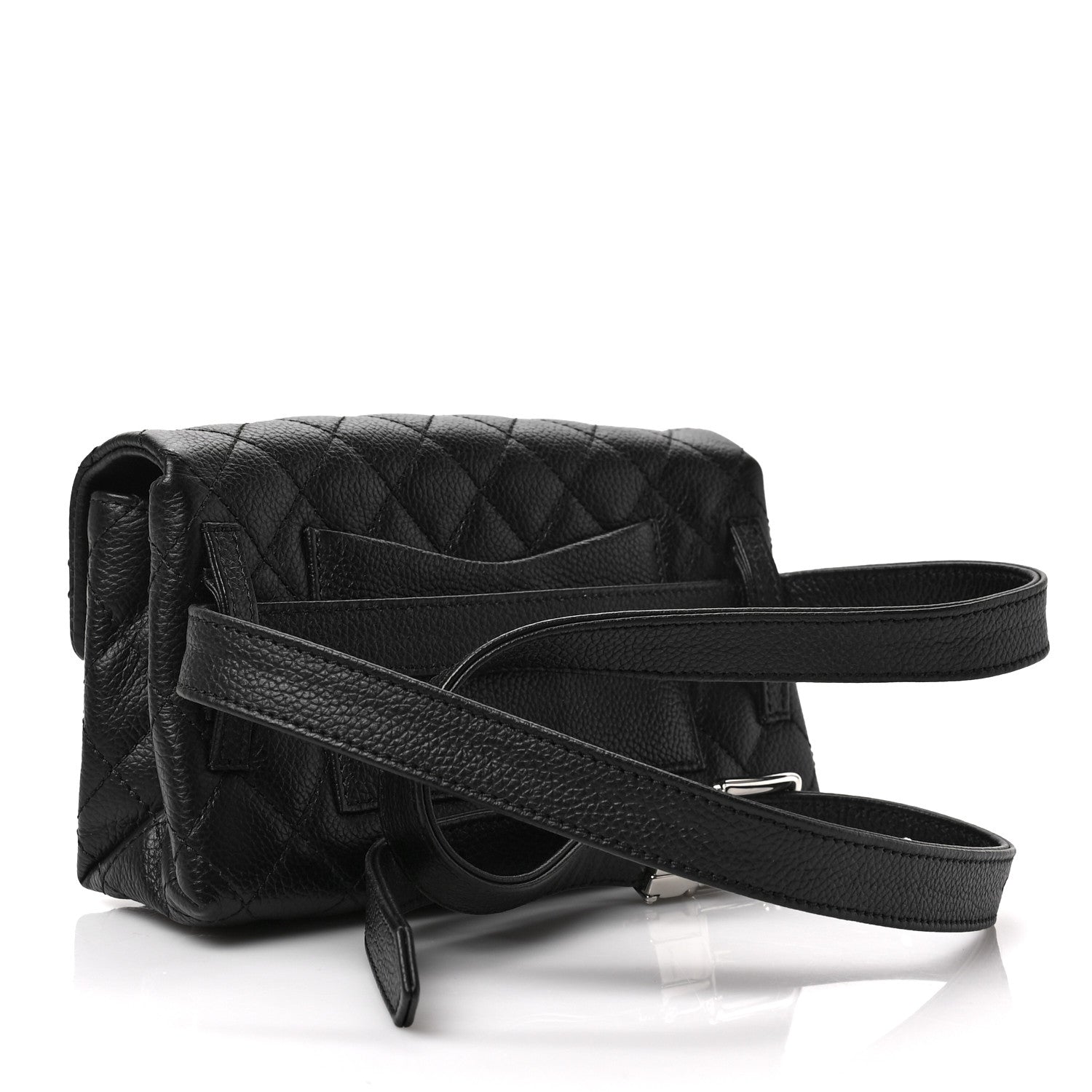 Chanel Grained Calfskin Quilted 2.55 Reissue Flap Belt Bag Clutch Black 3 of 8
