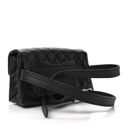 Chanel Grained Calfskin Quilted 2.55 Reissue Flap Belt Bag Clutch Black 3 of 8