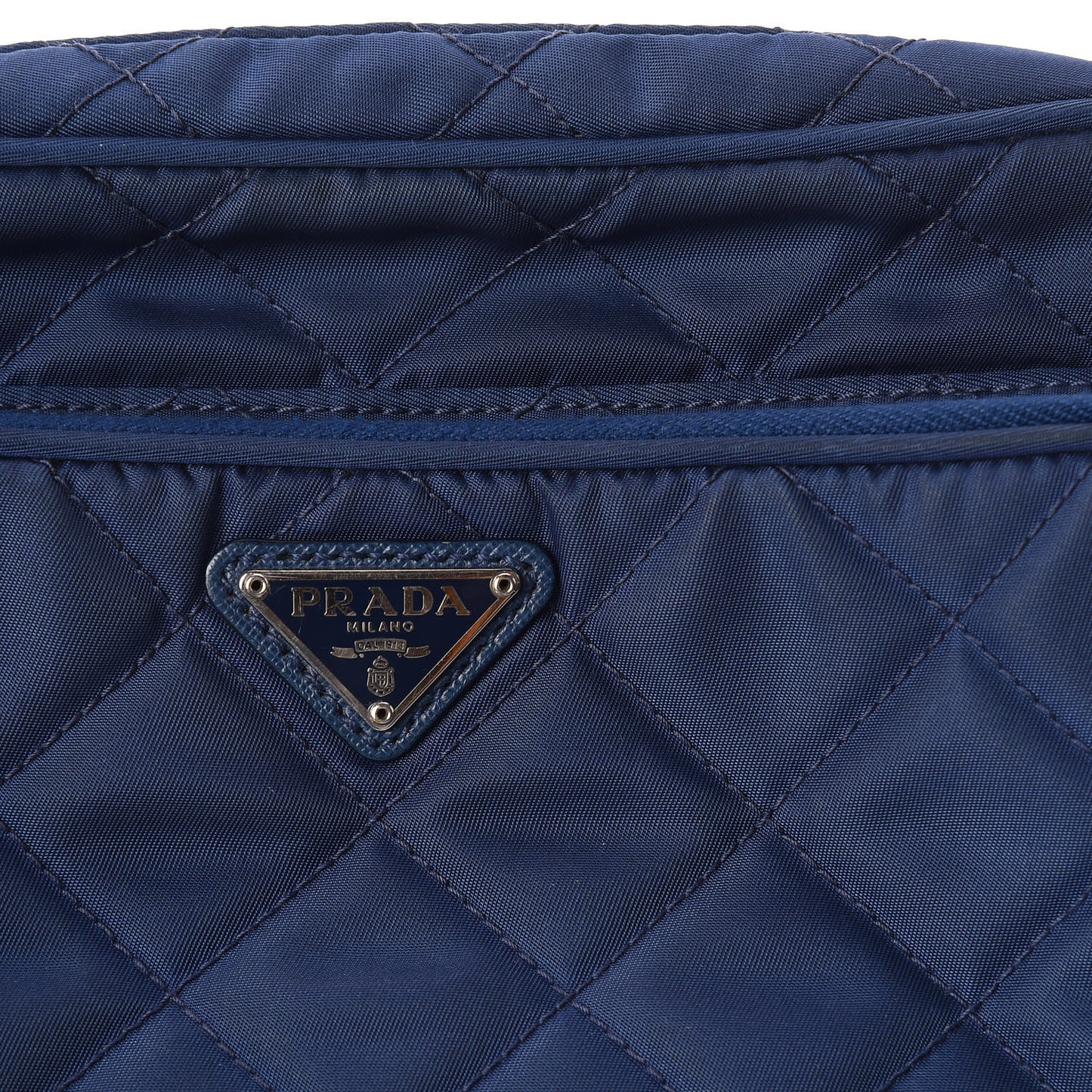 Nylon Tessuto Impuntu Quilted Crossbody Bag Royal Blue