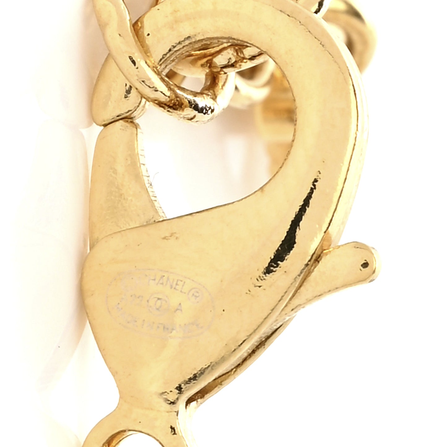 Metal Lambskin Chain CC Bow Necklace Black Gold