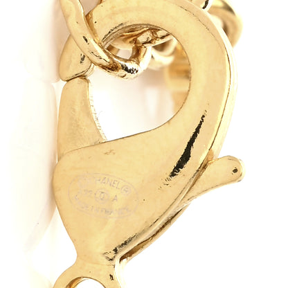 Chanel Metal Lambskin Chain CC Bow Necklace Black Gold 5 of 7
