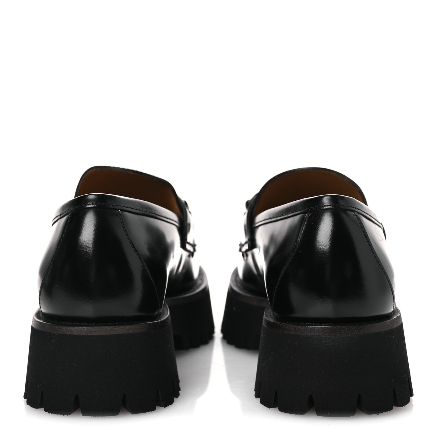 Cordovan Lux Womens Horsebit 45mm Platform Loafers 37.5 Black