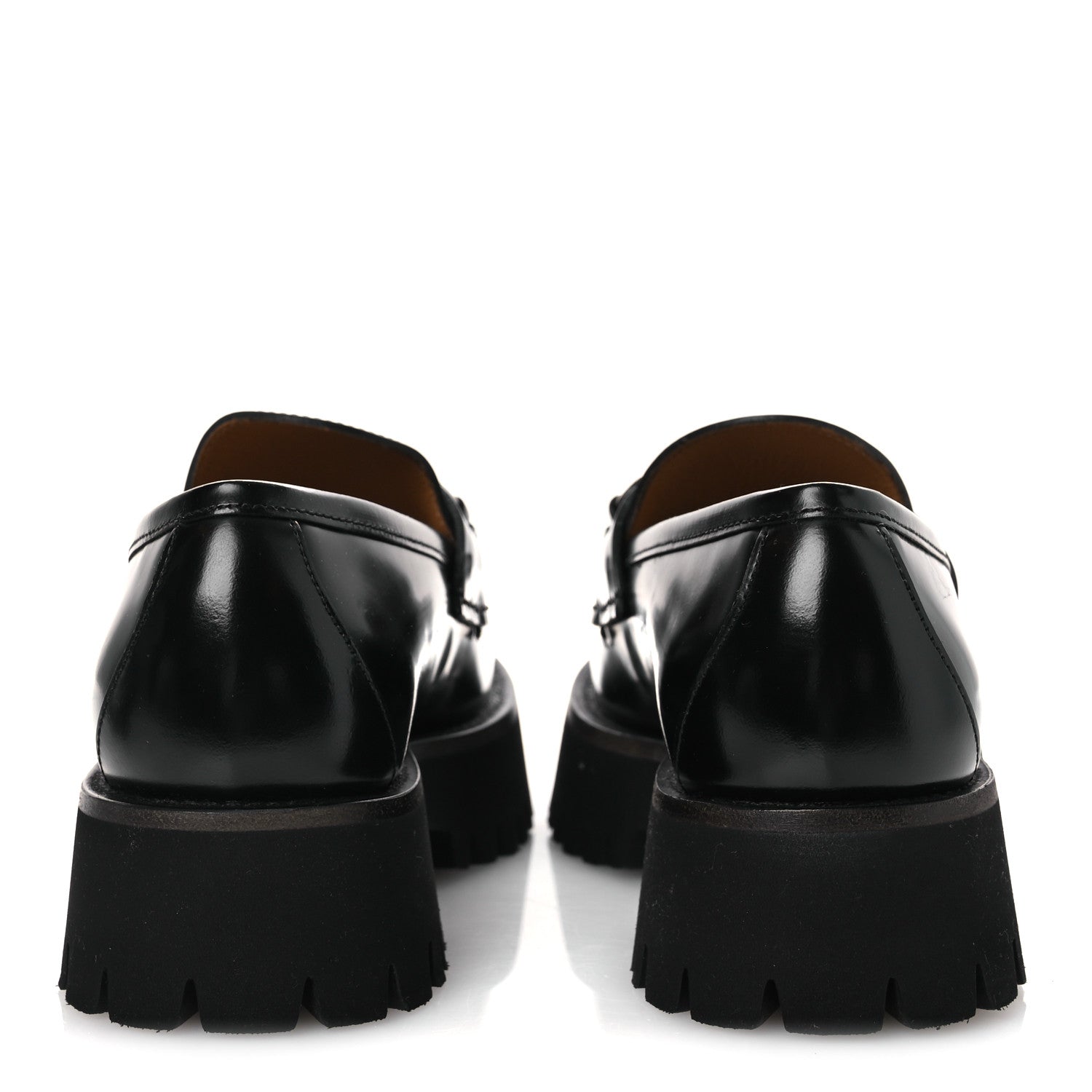 Gucci Cordovan Lux Womens Horsebit 45mm Platform Loafers 37.5 Black 6 of 12