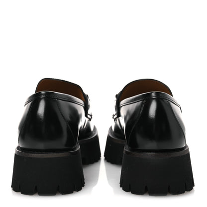 Gucci Cordovan Lux Womens Horsebit 45mm Platform Loafers 37.5 Black 6 of 12