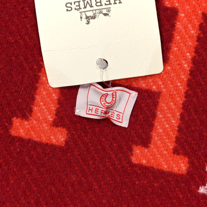Hermes Wool Cashmere Western And Company Blanket Rouge H 3 of 3
