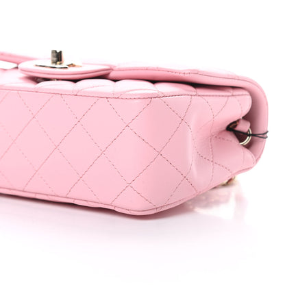 Chanel Lambskin Quilted Mini Rectangular Flap Pink 10 of 11