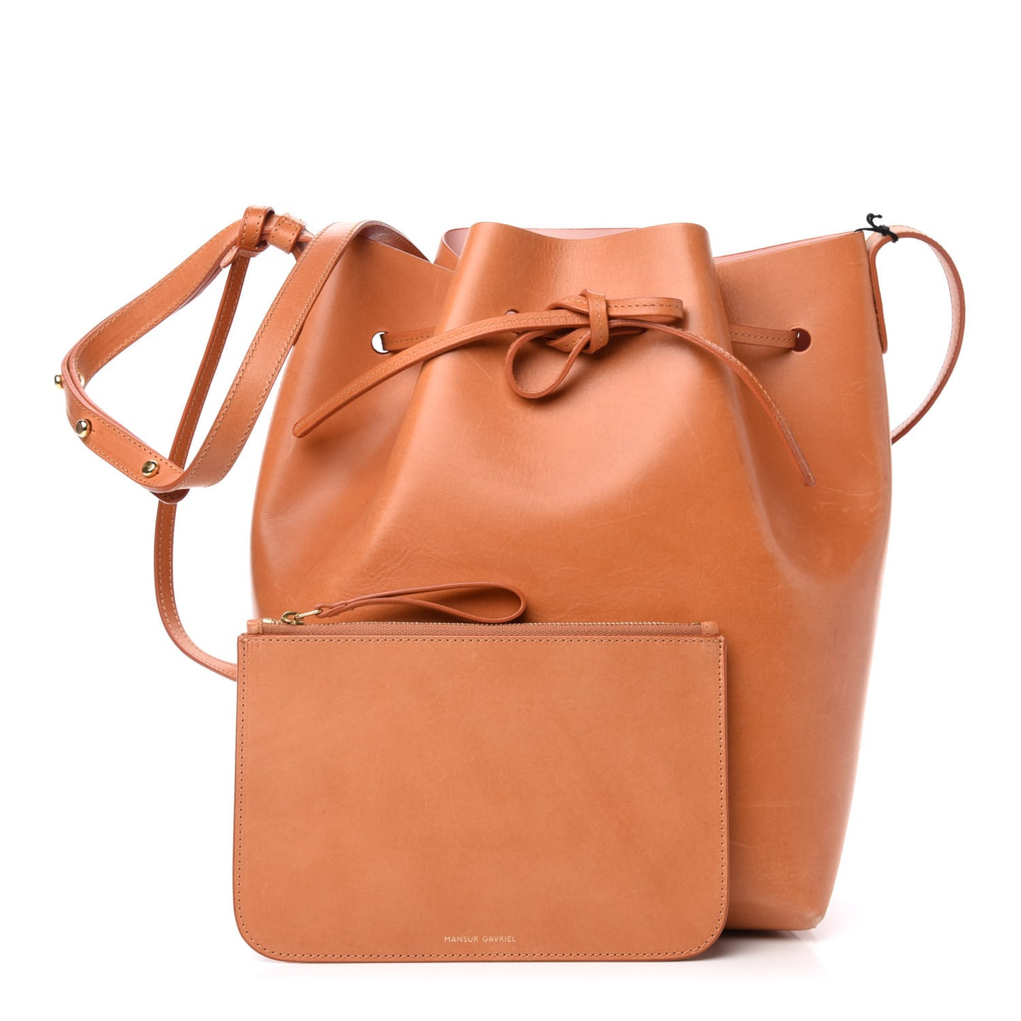 Calfskin Bucket Bag Cammello Rosa