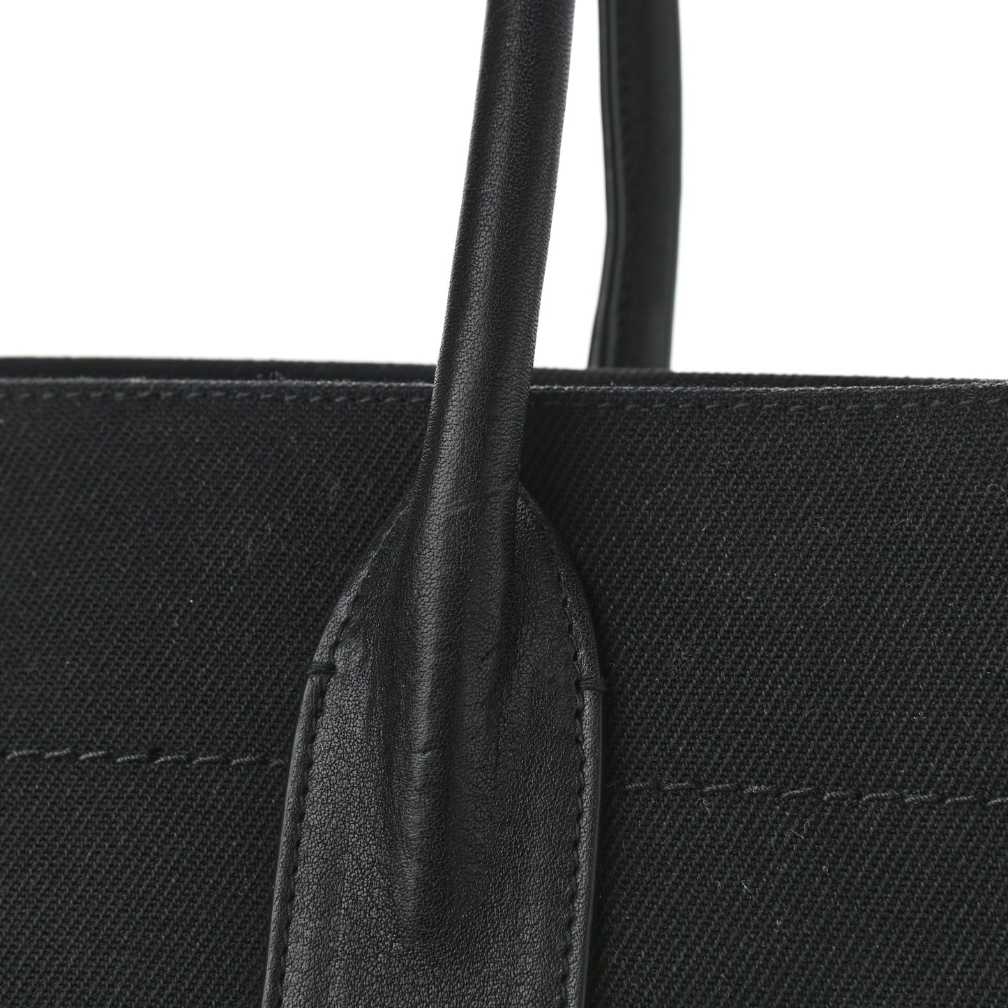 Linen Calfskin Rive Gauche Tote Black
