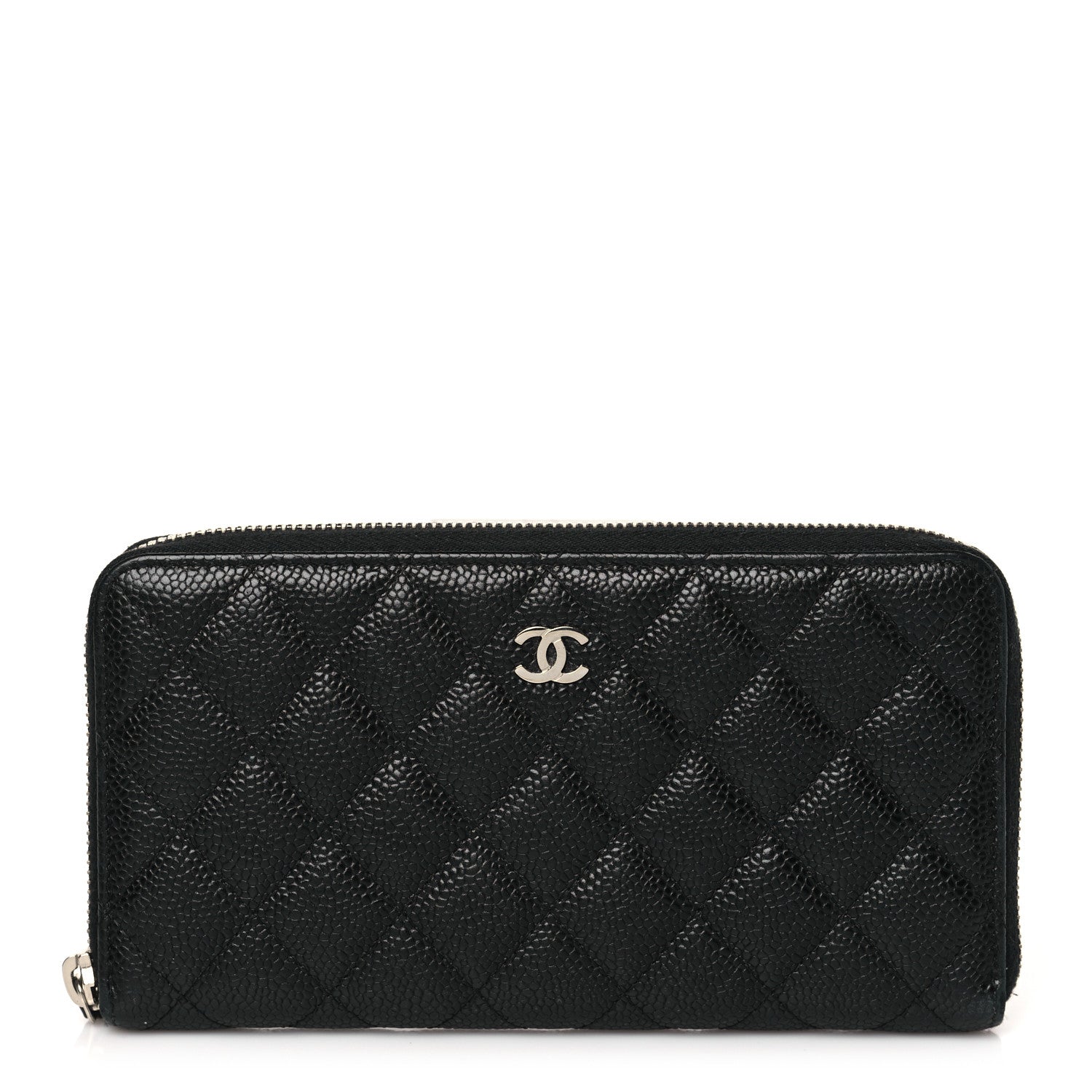 Chanel Caviar Quilted Large Gusset Zip Around Wallet Black 1 of 8