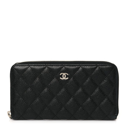 Chanel Caviar Quilted Large Gusset Zip Around Wallet Black 1 of 8