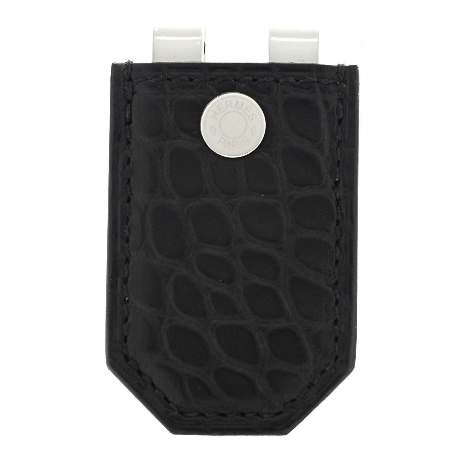 Hermes Matte Alligator Heritage Bill Clip Black 1 of 3