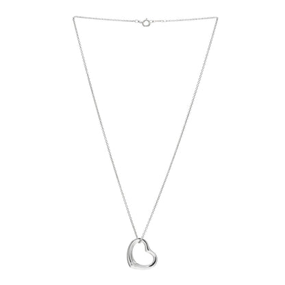 Tiffany Sterling Silver 22mm Elsa Peretti Open Heart Pendant Necklace 2 of 4