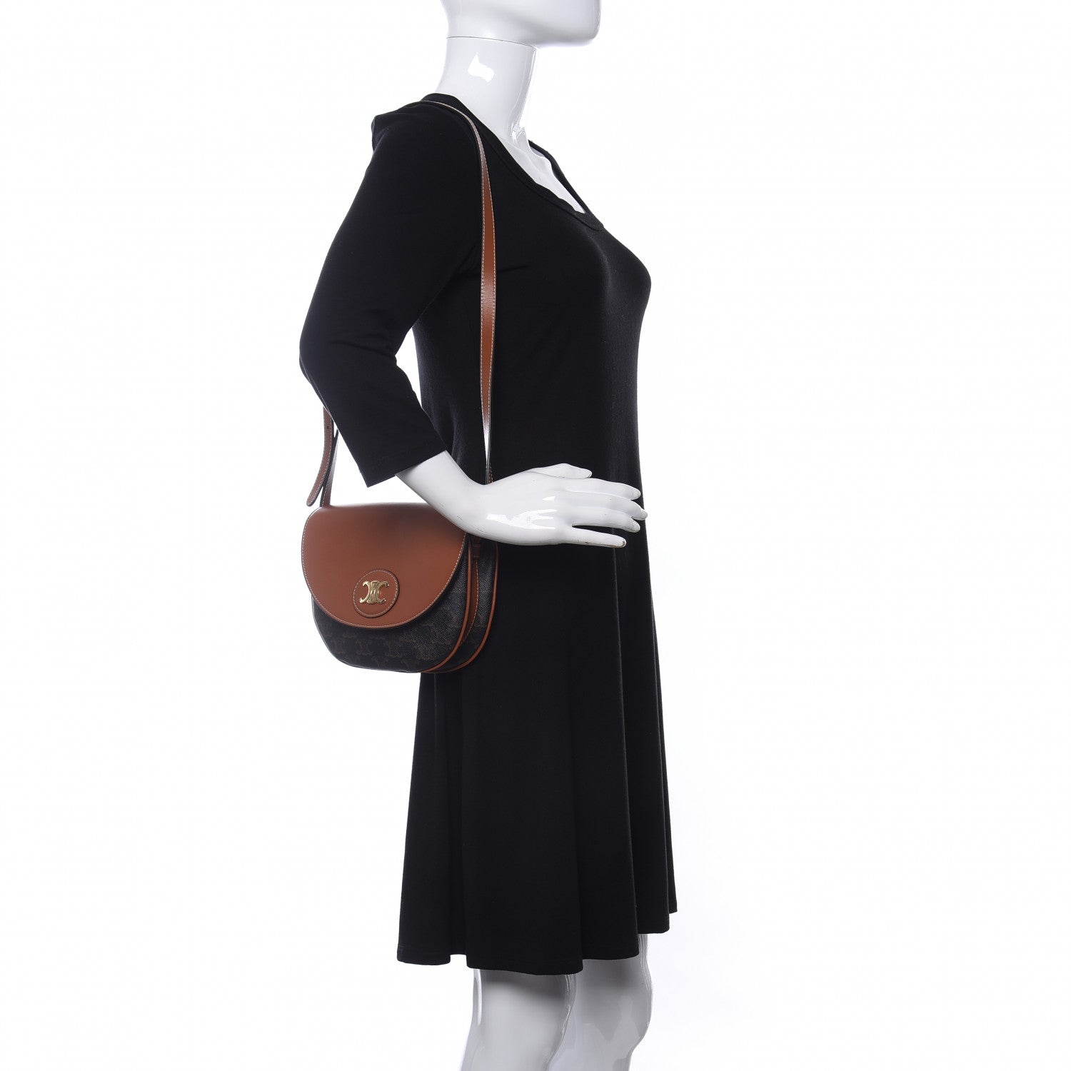 Celine Calfskin Triomphe Besace Tan 2 of 9
