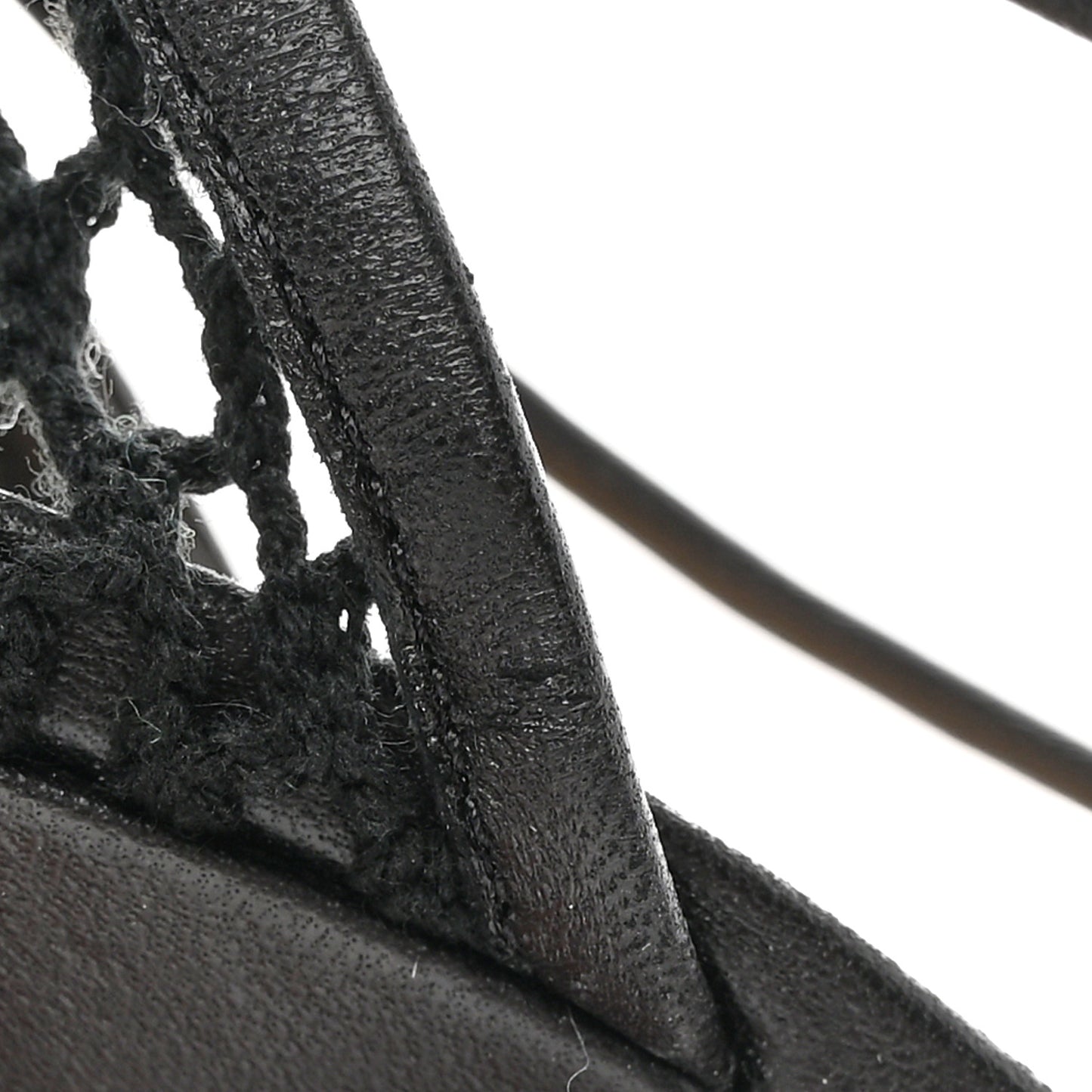 Mesh Nappa Stretch Ankle Tie Sandals 38 Black