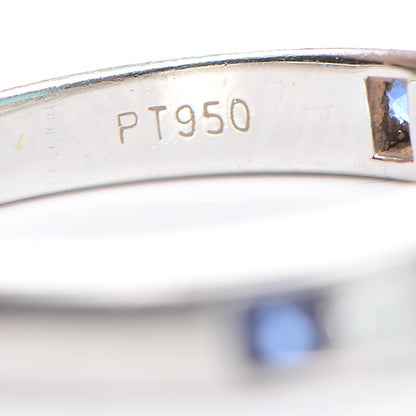 Tiffany Platinum Diamond Blue Sapphire Ring 49.5 5 6 of 8