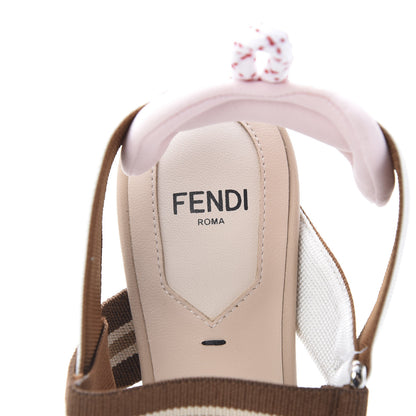 Fendi Technical Mesh FF Colibri 55mm Slingback Pumps 36.5 Tobacco Moro Camelia Beige Caramello 6 of 9