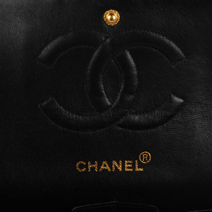 Chanel Canvas Camellia Embroidered Medium Double Flap Black 6 of 9