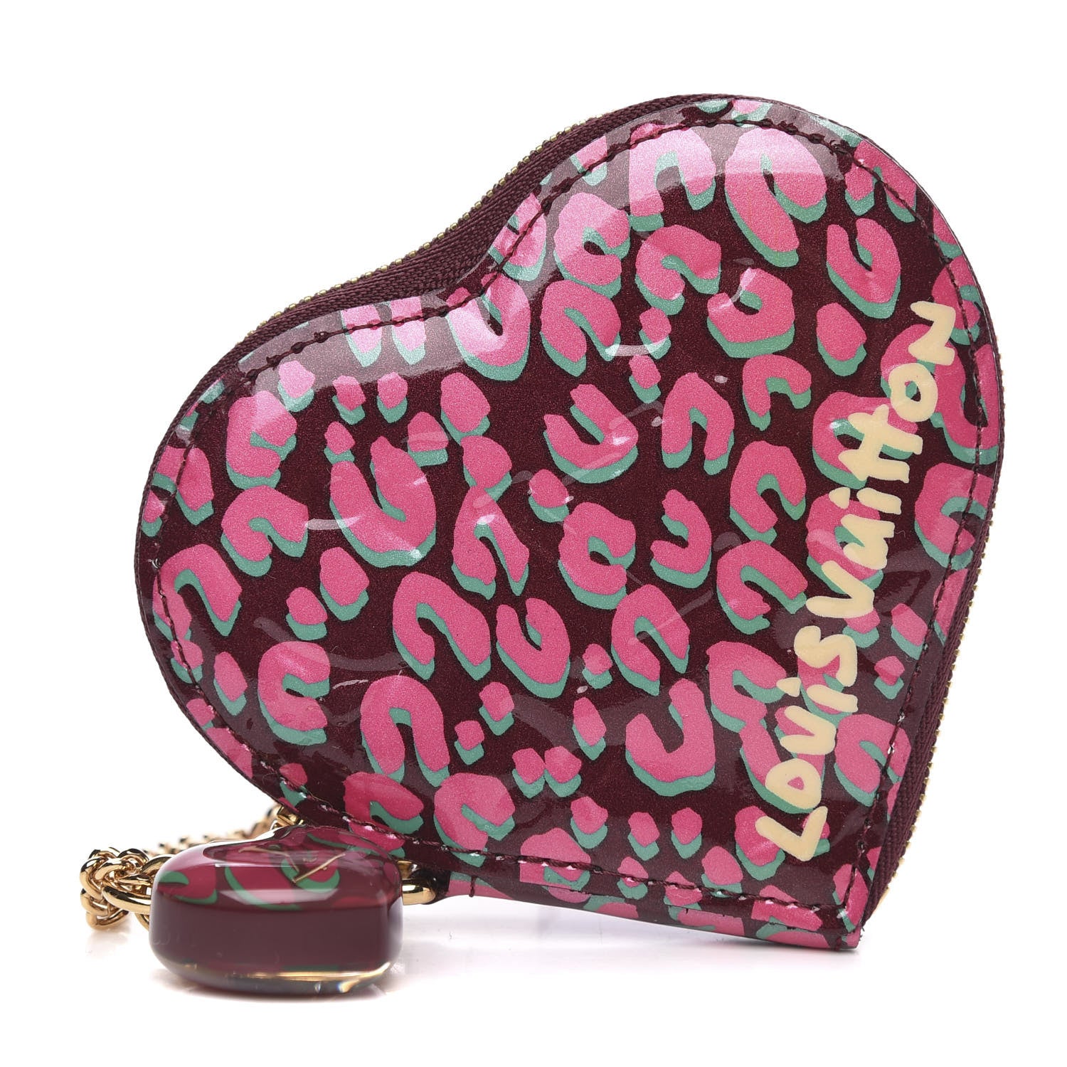 Louis Vuitton Vernis Leopard Coeur Heart Coin Purse Rouge Fauviste 1 of 6