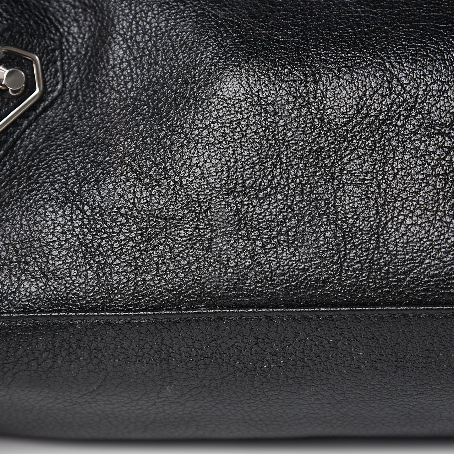 Chevre Silver Metallic Edge Hardware City Black