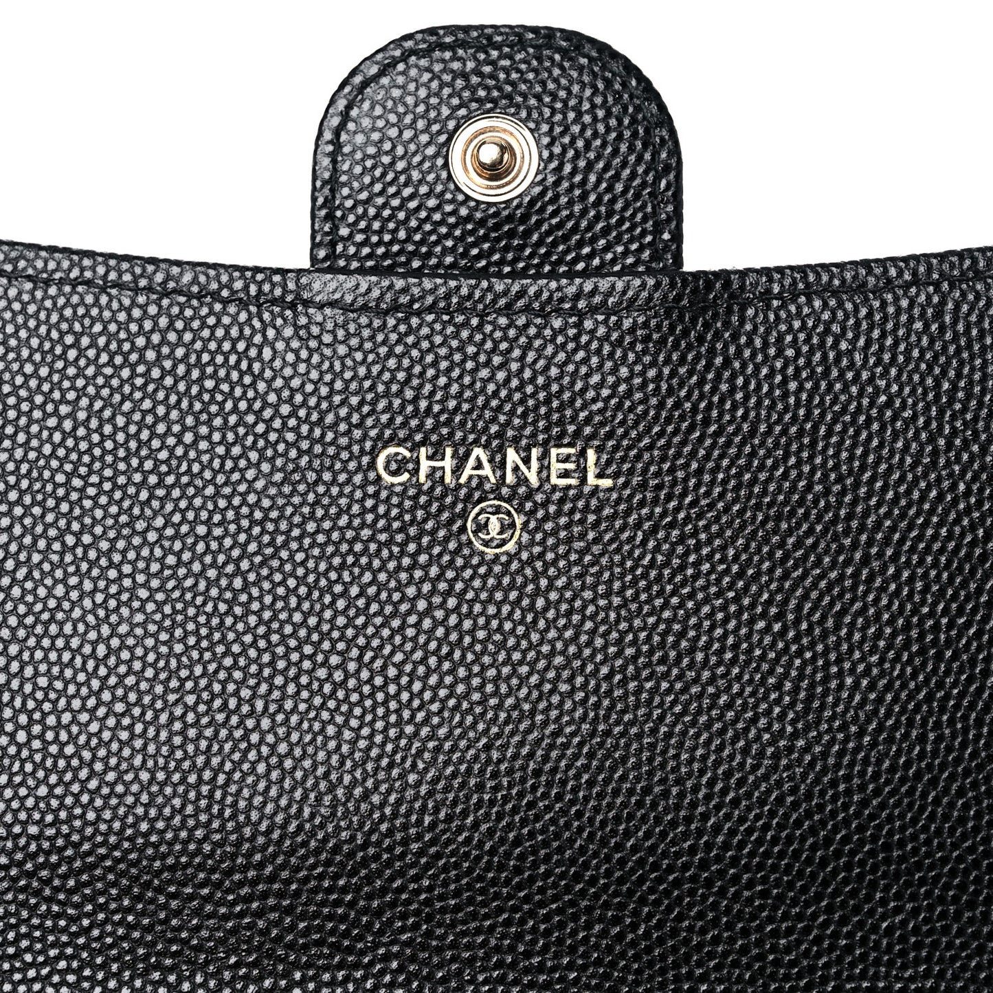 Caviar Quilted Phone Holder Wallet on Removable Chain Black